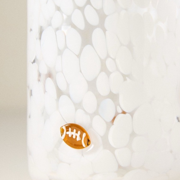 Anthropologie The Icon Juice Glass Confetti Edition White Football New With Tag - Picture 6 of 7